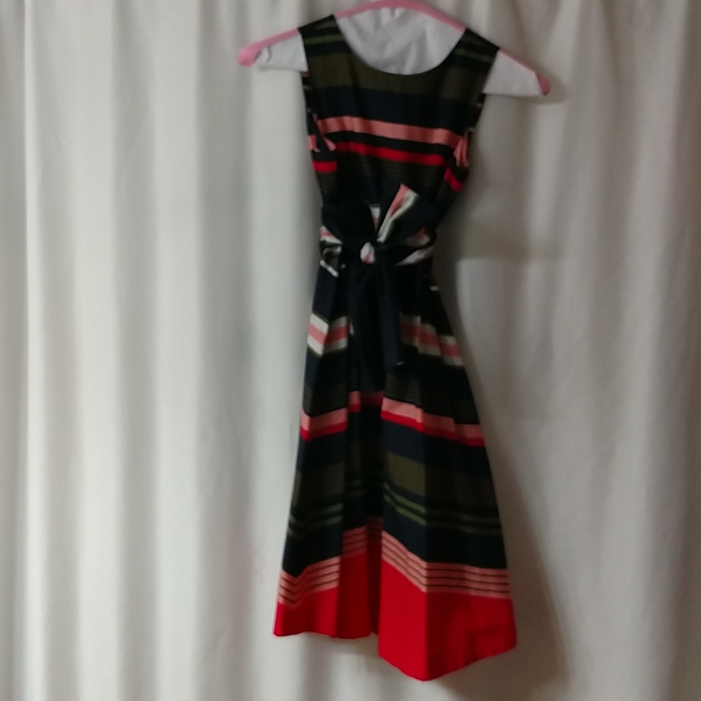 Ann Taylor striped sundress with belt